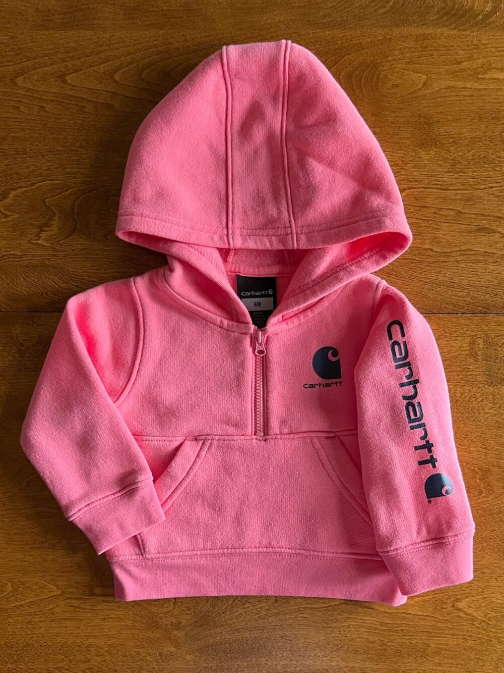 Carhartt pink half-zip hoodie 6m NWOT